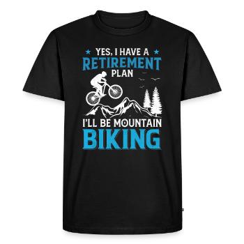 Retirement Plan - Mountain Biking - Men's Premium Organic T-Shirt - black - Front - Nico (187cm)