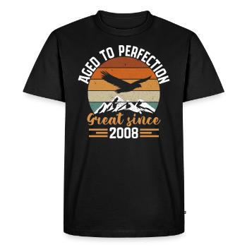 Vieillie À La Perfection - Great Since 2008 - T-shirt Premium bio Homme - noir - Devant - Nico (187cm)