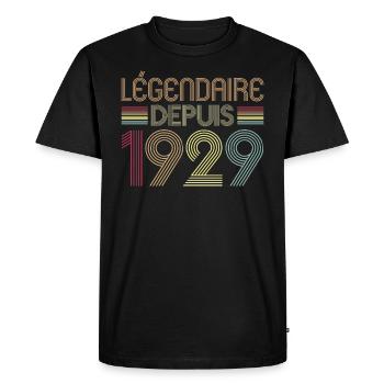 Légendaire Depuis 1929 - T-shirt Premium bio Homme - noir - Devant - Nico (187cm)