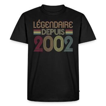 Légendaire Depuis 2002 - T-shirt Premium bio Homme - noir - Devant - Nico (187cm)