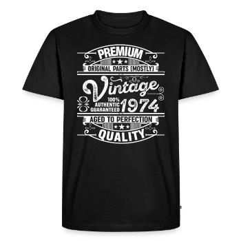 Qualité Supérieure 1974 Vieillie À La Perfection - T-shirt Premium bio Homme - noir - Devant - Nico (187cm)