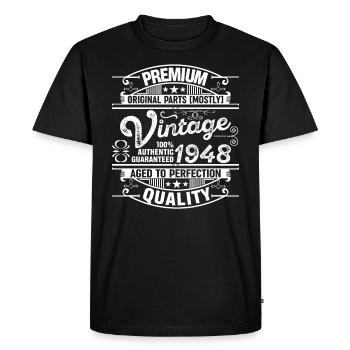 Qualité Supérieure 1948 Vieillie À La Perfection - T-shirt Premium bio Homme - noir - Devant - Nico (187cm)