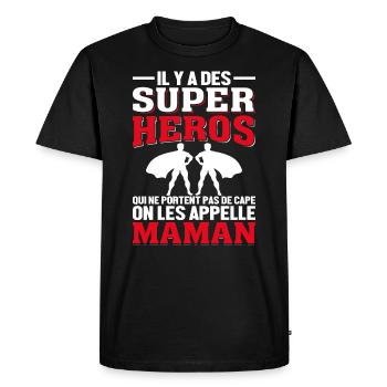 Maman Super-Héros Qui Ne Porte Pas De Masque - T-shirt Premium bio Homme - noir - Devant - Nico (187cm)