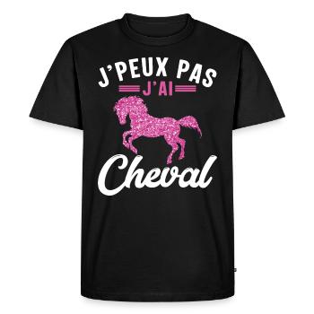 Je Peux Pas J'ai Cheval - T-shirt Premium bio Homme - noir - Devant - Nico (187cm)