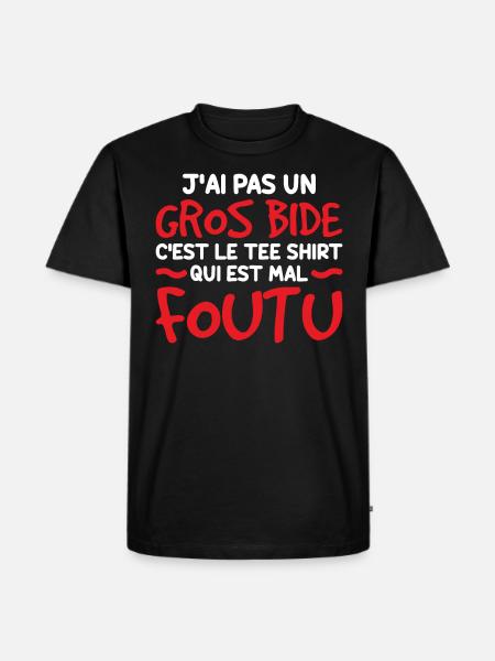 J'ai Pas Un Gros Bide - T-shirt Premium bio Homme - noir
