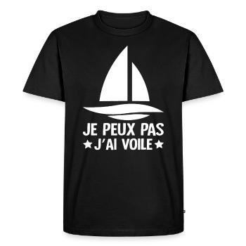 Je Peux Pas J'ai Voile - T-shirt Premium bio Homme - noir - Devant - Nico (187cm)