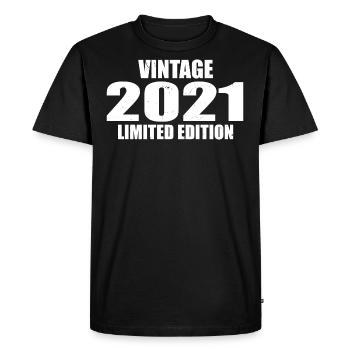 Millésime 2021 Anniversaire 2021 Rétro 2021 - T-shirt Premium bio Homme - noir - Devant - Nico (187cm)