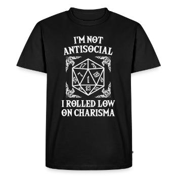 Dungeons dés RPG Anti-social Game Tabletop Gamer - T-shirt Premium bio Homme - noir - Devant - Nico (187cm)