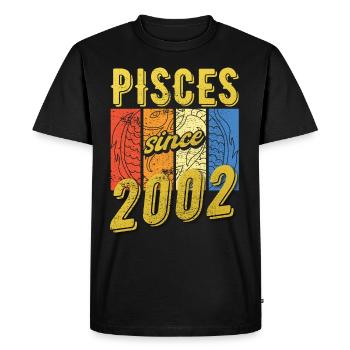 Pisces 2002 Birthday Zodiac Gift - Men's Premium Organic T-Shirt - black - Front - Nico (187cm)