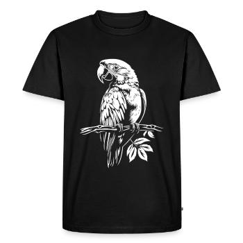 Perroquet blanc - T-shirt Premium bio Homme - noir - Devant - Nico (187cm)