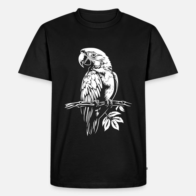 Perroquet blanc - T-shirt Premium bio Homme - noir