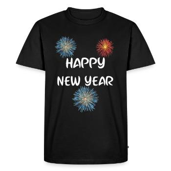 Bonne année bonne année - T-shirt Premium bio Homme - noir - Devant - Nico (187cm)