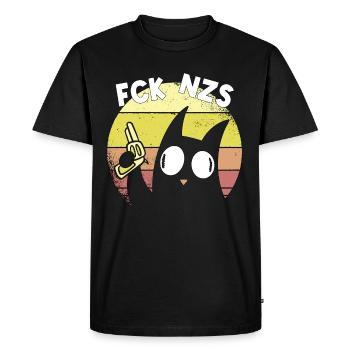 Gauche gauche antifasciste chat cadeau - T-shirt Premium bio Homme - noir - Devant - Nico (187cm)