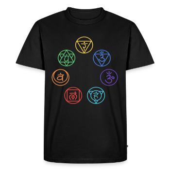 Chakra Yoga Meditation Chakras Gift - Men's Premium Organic T-Shirt - black - Front - Nico (187cm)