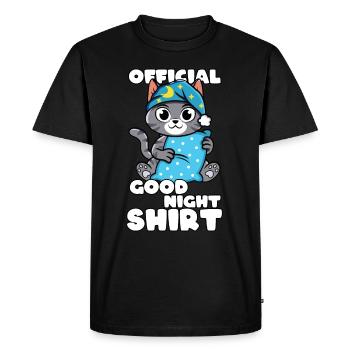 Good Night Cat Pyjamas Cadeau - T-shirt Premium bio Homme - noir - Devant - Nico (187cm)