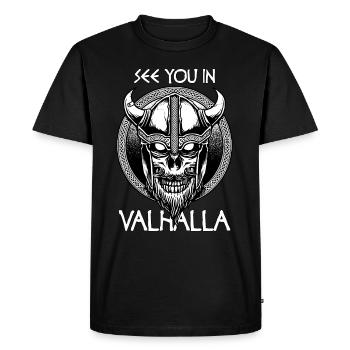 Viking Valhalla disant cadeau de crâne - T-shirt Premium bio Homme - noir - Devant - Nico (187cm)