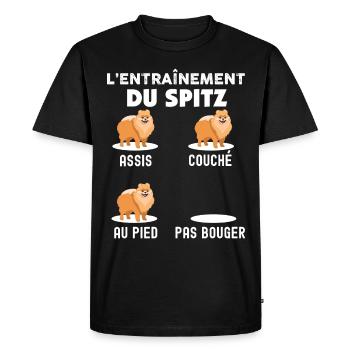Mon Chien Spitz A Du Caractere Humour Chien Mignon - T-shirt Premium bio Homme - noir - Devant - Nico (187cm)