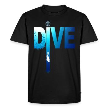 plongée sous marine graphique : Dive Fleche plonge - T-shirt Premium bio Homme - noir - Devant - Nico (187cm)