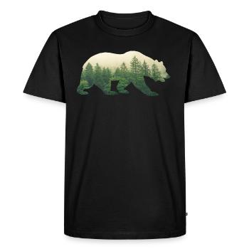 forêt - T-shirt Premium bio Homme - noir - Devant - Nico (187cm)