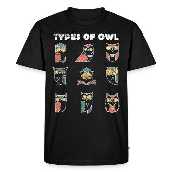 Espèces De Hibou Ornithologe Hibou - T-shirt Premium bio Homme - noir - Devant - Nico (187cm)