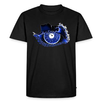 Big Eye Blue, Eye, Realistic - Men's Premium Organic T-Shirt - black - Front - Nico (187cm)
