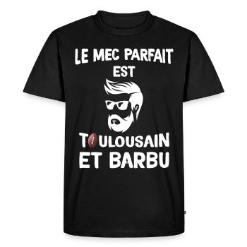 Toulousain Barbu Donc Mec Parfait - T-shirt Premium bio Homme - noir - Devant - Nico (187cm)