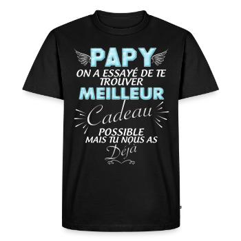 Cadeau papy Meilleur Cadeau C'est Nous - T-shirt Premium bio Homme - noir - Devant - Nico (187cm)