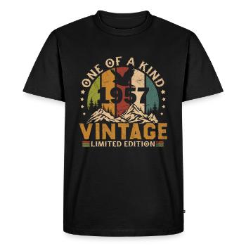 Vintage 1957 Cadeau D'anniversaire 1957 - T-shirt Premium bio Homme - noir - Devant - Nico (187cm)