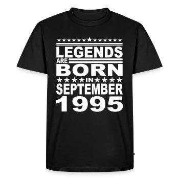 Legendary since September 1995 Year 1995 Birthday - Men's Premium Organic T-Shirt - black - Front - Nico (187cm)