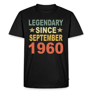 65 Years Birthday September 1960 Year Gift - Men's Premium Organic T-Shirt - black - Front - Nico (187cm)