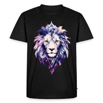 Lion Lion Head Cosmic Galaxy Universe Art - Men's Premium Organic T-Shirt - black - Front - Nico (187cm)