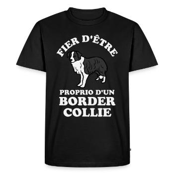 Chien de race border collie 2 - T-shirt Premium bio Homme - noir - Devant - Nico (187cm)