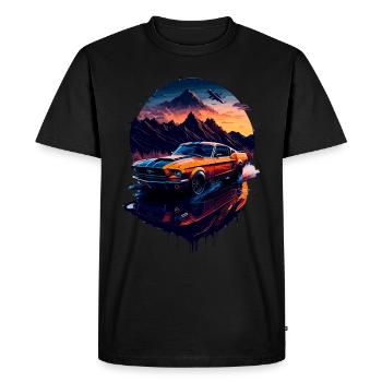 Voiture de sport classique - T-shirt Premium bio Homme - noir - Devant - Nico (187cm)