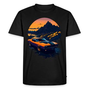 Voiture de sport classique - T-shirt Premium bio Homme - noir - Devant - Nico (187cm)