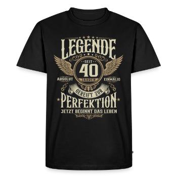 40e anniversaire légende vivante depuis 40 ans - T-shirt Premium bio Homme - noir - Devant - Nico (187cm)