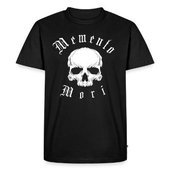 Logo du crâne Memento Mori - T-shirt Premium bio Homme - noir - Devant - Nico (187cm)