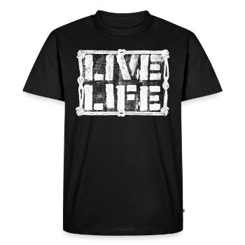 LIVE LIFE - Vivez votre vie - T-shirt Premium bio Homme - noir - Devant - Nico (187cm)