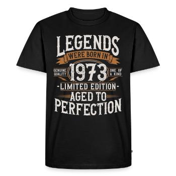 Né en 1973 Legends Birthday Vintage - T-shirt Premium bio Homme - noir - Devant - Nico (187cm)