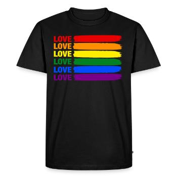 Fierté LGBT Gay Arc-en-ciel LGBTQ Love CSD Cadeau - T-shirt Premium bio Homme - noir - Devant - Nico (187cm)
