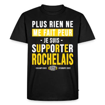 Rugby La Rochelle cadeau supporter Rochelais - T-shirt Premium bio Homme - noir - Devant - Nico (187cm)