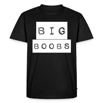 Big BOOBS - Men's Premium Organic T-Shirt - black - Front - Nico (187cm)
