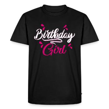 Fille d’anniversaire, famille assortie, anniversaire mignon - T-shirt Premium bio Homme - noir - Devant - Nico (187cm)