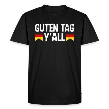 Guten Tag Y'all Germany Flag German Beer Festival - Men's Premium Organic T-Shirt - black - Front - Nico (187cm)