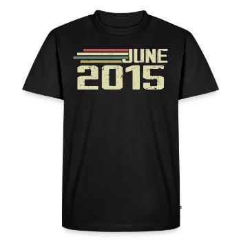Juin 2015 Anniversaire Juin 2015 Juin 2015 Anniversaire - T-shirt Premium bio Homme - noir - Devant - Nico (187cm)