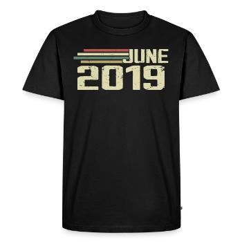 Juin 2019 Anniversaire Juin 2019 Juin 2019 Anniversaire - T-shirt Premium bio Homme - noir - Devant - Nico (187cm)