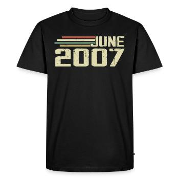 June 2007 Anniversary June 2007 June 2007 Birthday - Men's Premium Organic T-Shirt - black - Front - Nico (187cm)