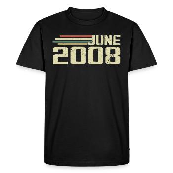 Juin 2008 Anniversaire Juin 2008 Juin 2008 Anniversaire - T-shirt Premium bio Homme - noir - Devant - Nico (187cm)