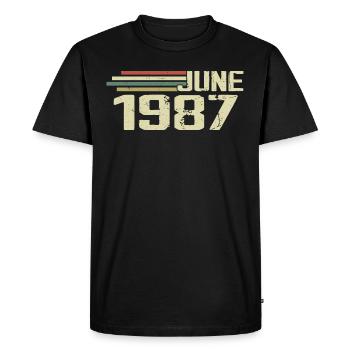 June 1987 Anniversary June 1987 June 1987 Birthday - Men's Premium Organic T-Shirt - black - Front - Nico (187cm)