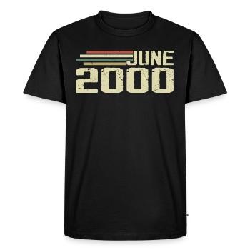 Anniversaire de juin 2000 Anniversaire de juin 2000 Anniversaire de juin 2000 - T-shirt Premium bio Homme - noir - Devant - Nico (187cm)