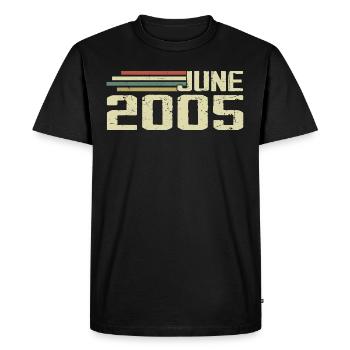 June 2005 Anniversary June 2005 June 2005 Birthday - Men's Premium Organic T-Shirt - black - Front - Nico (187cm)